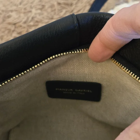 Mansur Gavriel Mini Tulipano Black Leather Crossbody Bag - Picture 5 of 8